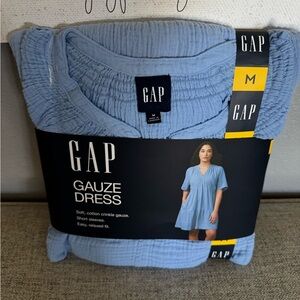 GAP Light Blue Gauze Short Sleeve Dress